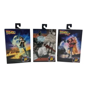Back to the Future NECA Ultimate Figures Lot of 3 (Part I Desk/Part II Poster/Part III Poster)