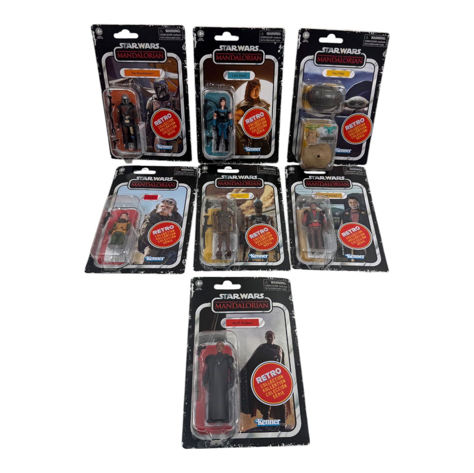 Star Wars Mandalorian Retro Collection Figures Lot of 7 (1 of 5)