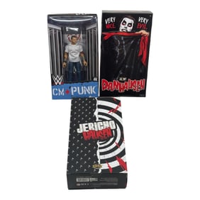 AEW Wrestling CM Punk, Danhausen & Jericho Figures Lot of 3