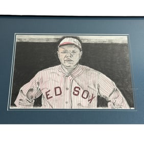 Babe Ruth Red Sox Artwork Hand Painted Signed Artist