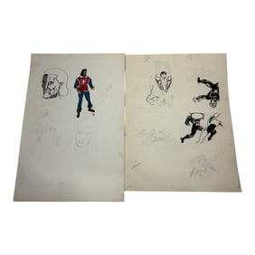 Vintage Comic Book Artwork Sketches