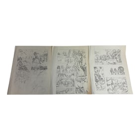 Illustration Story Board Line Art Sheets