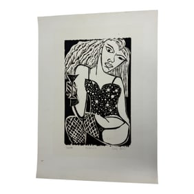 Valencia Signed Woodcut Print
