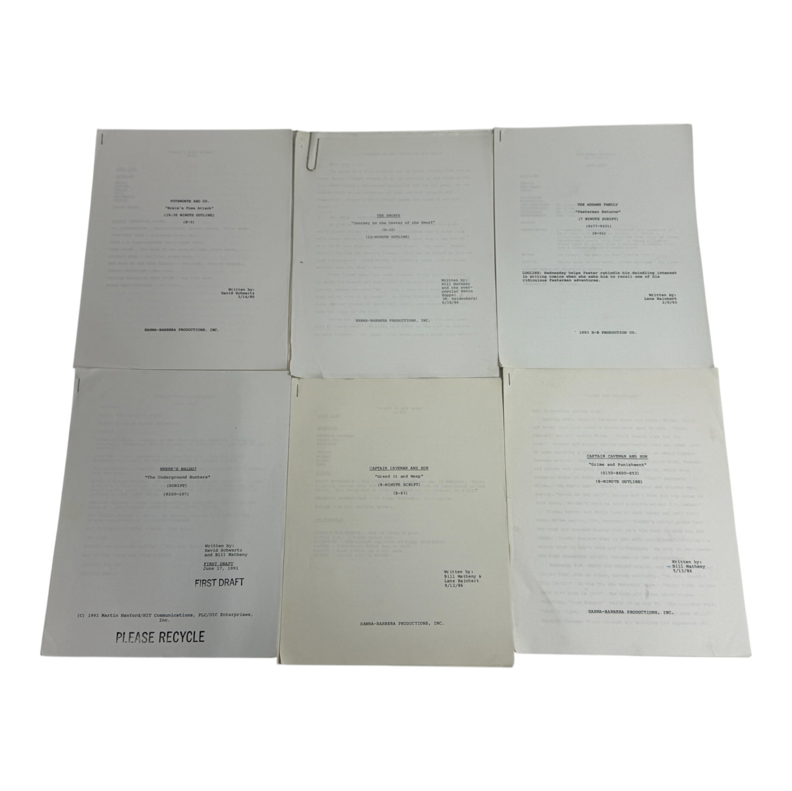 Collection of Hanna-Barbera Scripts (1 of 3)