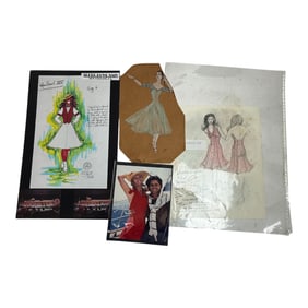 Collection of Costume Design Sketches with Ephemera