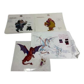 Animation Production Cels and Character Sheets