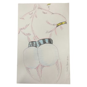 Randy Coleman Male Figure Drawing in Striped Shorts