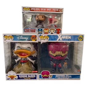 Funko Pop Lot Disney Scrooge McDuck & X-Men Sentinel