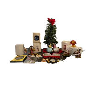 Disney & Hallmark Christmas Ornaments with Tree