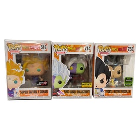 Funko Pop Lot Super Saiyan Gohan, Zamasu, Vegeta