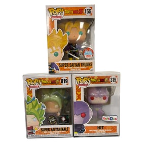 Funko Pop Super Saiyan Kale, Saiyan Trunks and Hit
