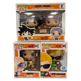 Funko Pop Super Saiyan Gohan, Nappa, Goten/Trunks