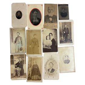 19th Century CDV & Tintype Photographs with Case