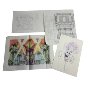 Disney Imagineering Watercolor & Sketch Art Lot