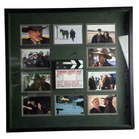 Framed Johnson County War Film Memorabilia with Clapper