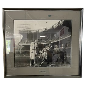 Framed Photograph of Lou Gehrig Farewell Speech