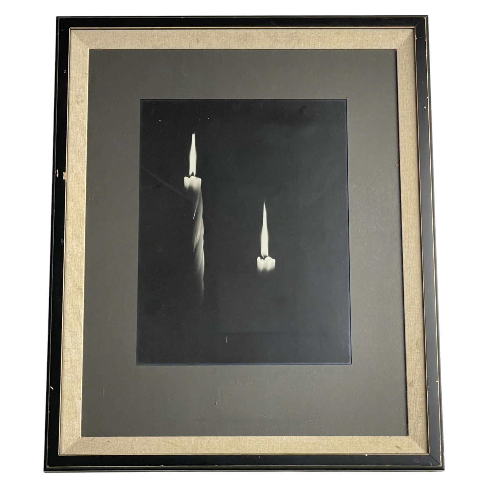 Framed Black & White Photograph of Burning Candles (1 of 4)