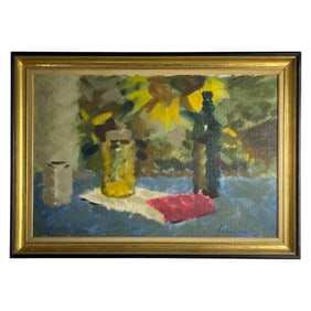 Impressionist Still Life Oil Painting with Sunflowers