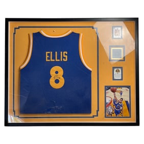 Framed Autographed Monta Ellis Golden State Warriors Jersey