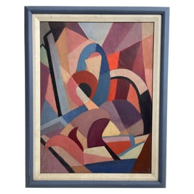 Abstract Geometric Modernist Oil Painting
