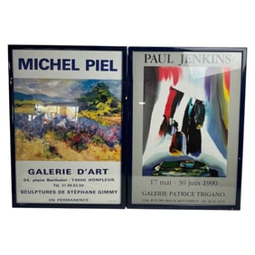 Pair of French Exhibition Posters by Michel Piel & Paul Jenkins
