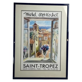 Framed French Exhibition Poster Michel Guy-Noël Saint-Tropez