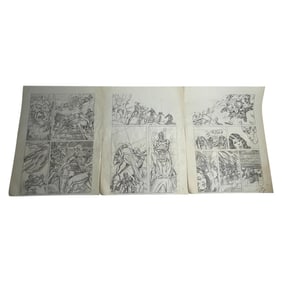 Set of Three Additional Comic Book Style Pencil Sketch Pages