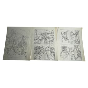 Comic Book Storyboard  Pencil Sketch Pages with Characters