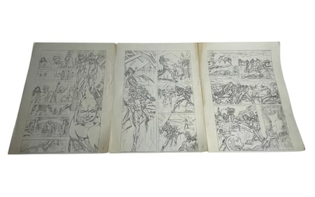 Comic Book Storyboard  Pencil Sketch Pages with Characters