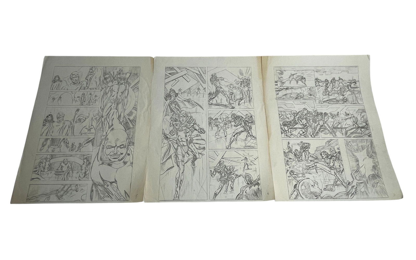 Comic Book Storyboard  Pencil Sketch Pages with Characters (1 of 6)
