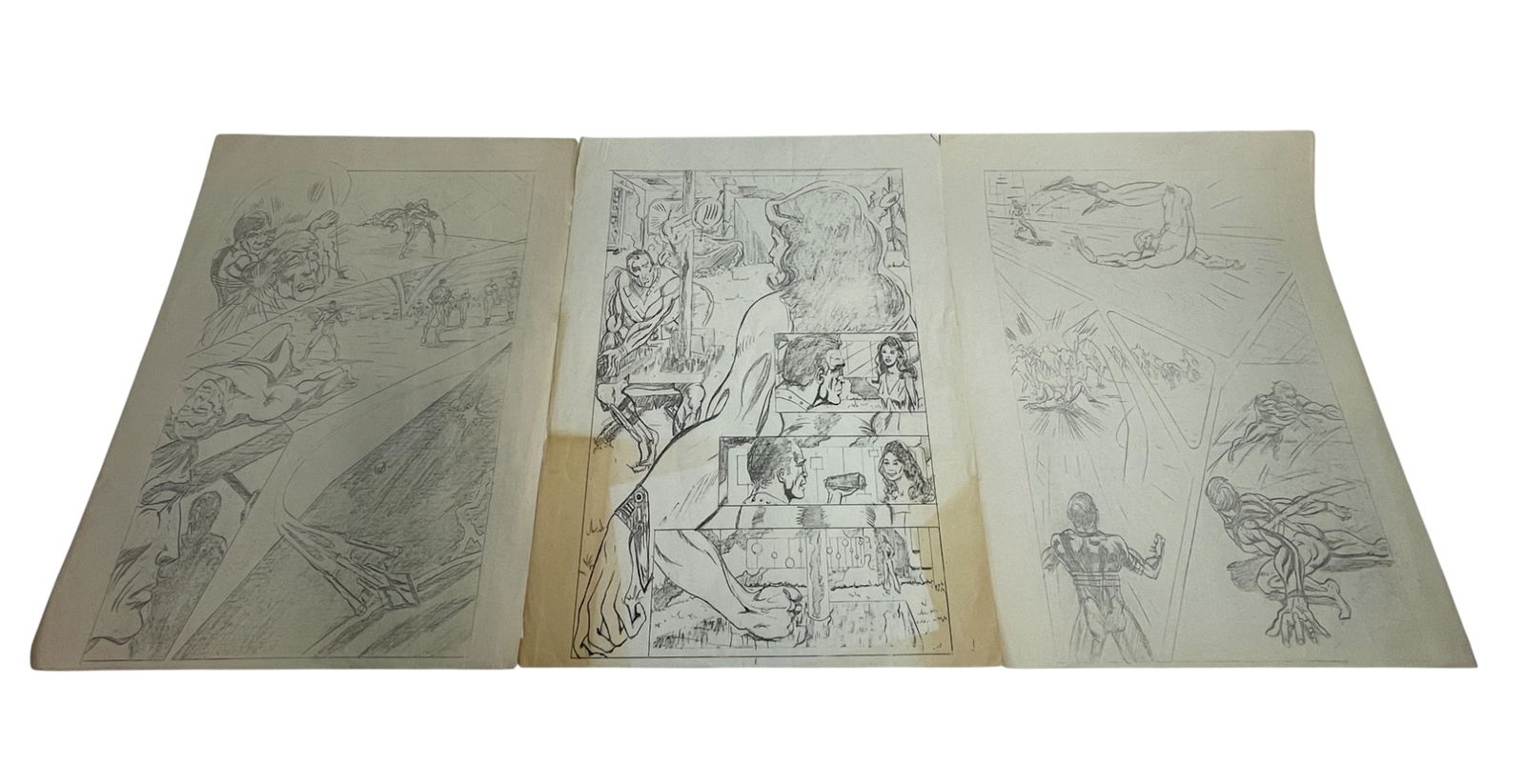 Comic Book Storyboard  Pencil Sketch Pages with Characters (1 of 6)