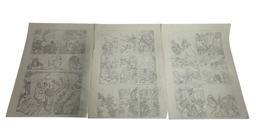 Comic Book Storyboard  Pencil Sketch Pages with Characters