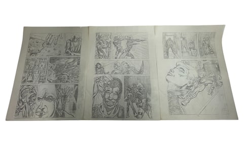 Comic Book Storyboard  Pencil Sketch Pages with Characters