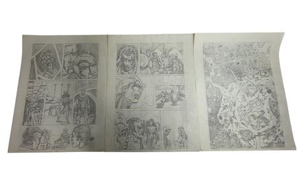 Comic Book Storyboard  Pencil Sketch Pages with Characters