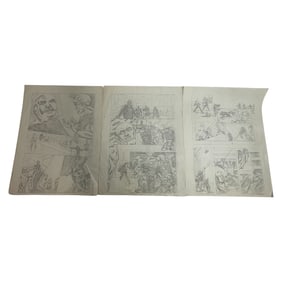 Comic Book Storyboard  Pencil Sketch Pages with Characters