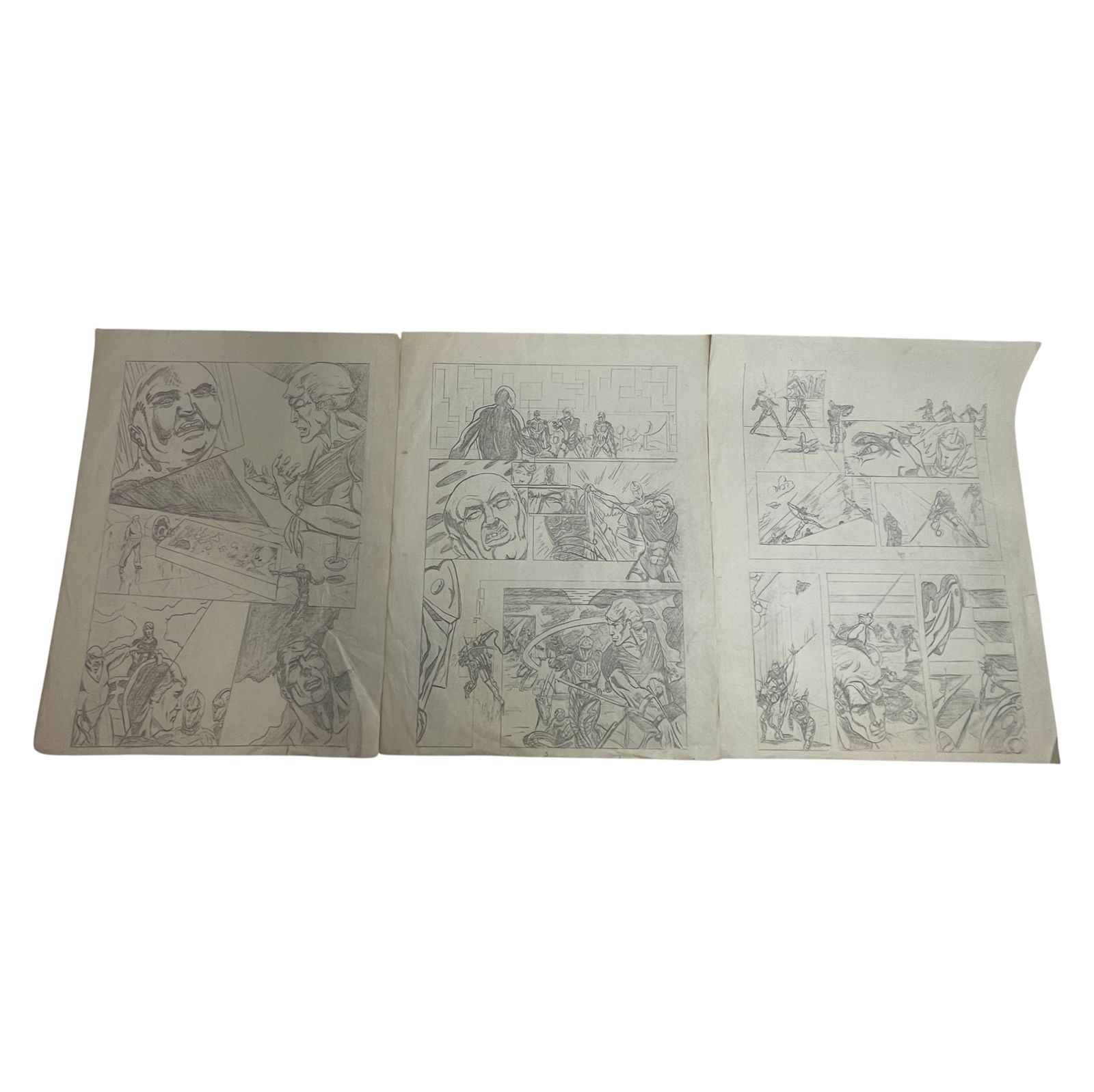 Comic Book Storyboard  Pencil Sketch Pages with Characters (1 of 6)