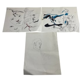 Sketches Drawing Comic of Faces and Figures