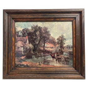 Framed Rustic Landscape with Wagon