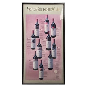 Framed Mouton Rothschild Wines Poster