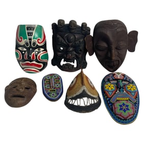 Collection of Seven Ethnic and Tribal Masks