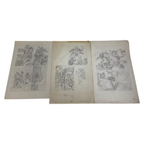 Set of Three Original Comic Book Pencil Pages