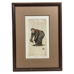 Emmett Kelly Clown Baseball Illustration Print