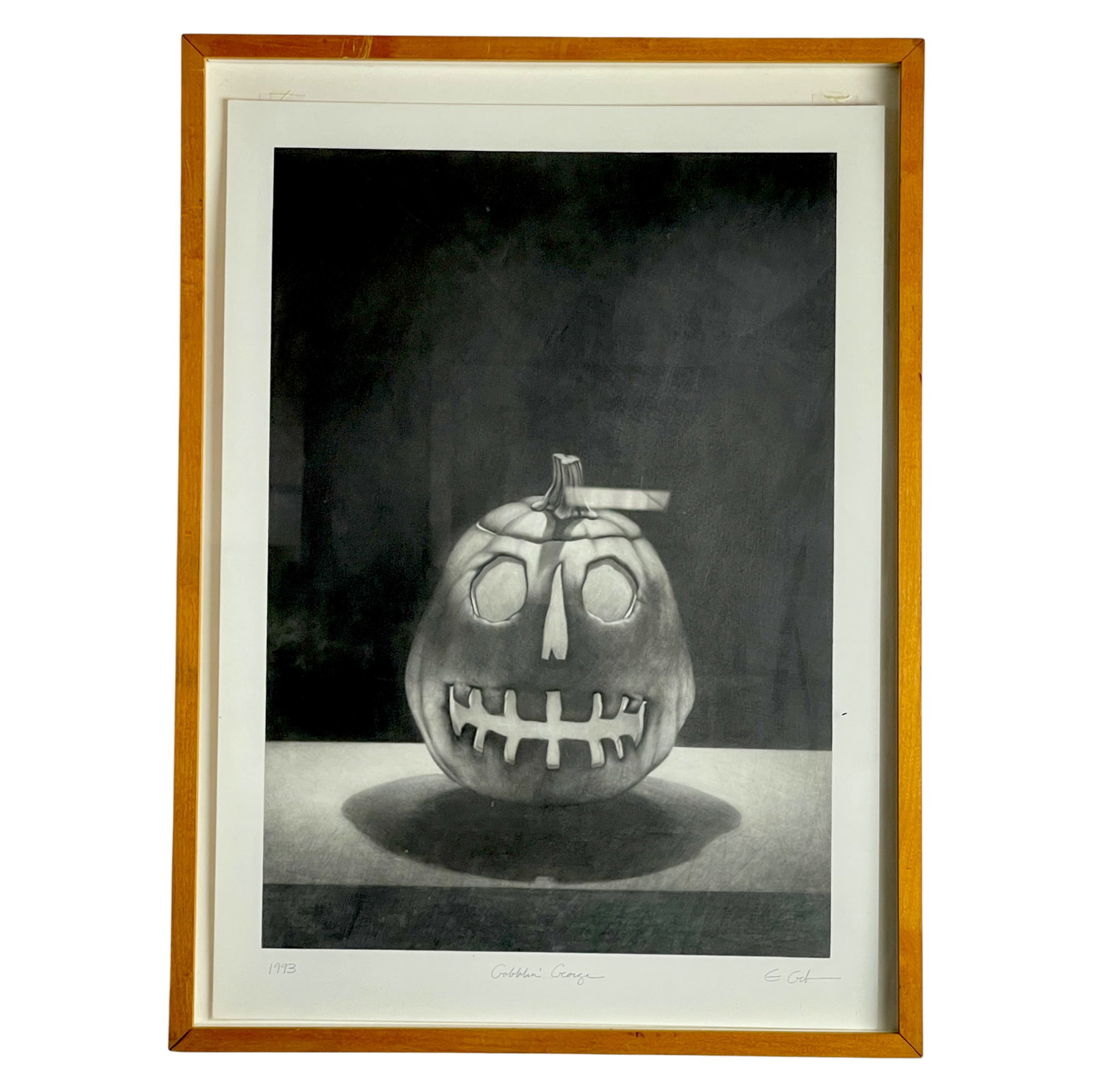 1973 Signed Lithograph 'Goblin's Grin' Pumpkin (1 of 4)