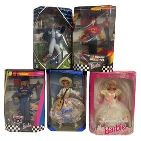 Lot of 5 Boxed Collector Barbie Dolls