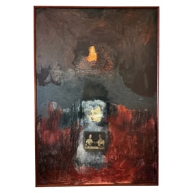 Abstract Expressionist Mixed Media Oil Painting