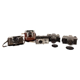 Lot of 5 Vintage Cameras Assorted Brands