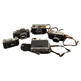 Lot of 5 Vintage Cameras Including Minolta and Yashica