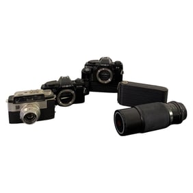 Lot of 4 Cameras Including Minolta SLRs and Accessories
