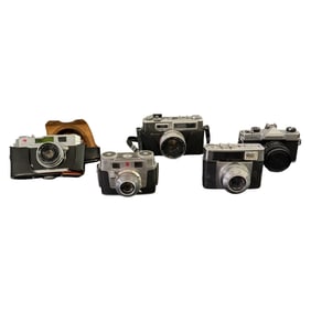 Lot of 5 Vintage Cameras with Rangefinders