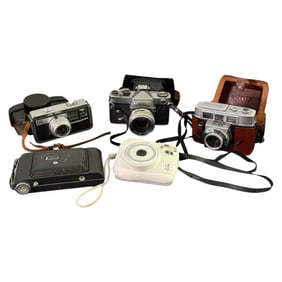 Lot of 6 Mixed Cameras Including Yashica and Polaroid